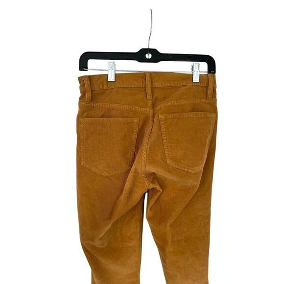 J Crew Womens Corduroy Ankle Straight Pant Size 26 Mustard Yellow Brown Stretch - Picture 2 of 5